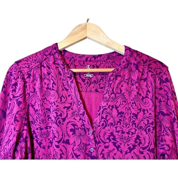 Lands’ End Long Sleeved Top Floral Blouse Size L - Picture 4 of 10